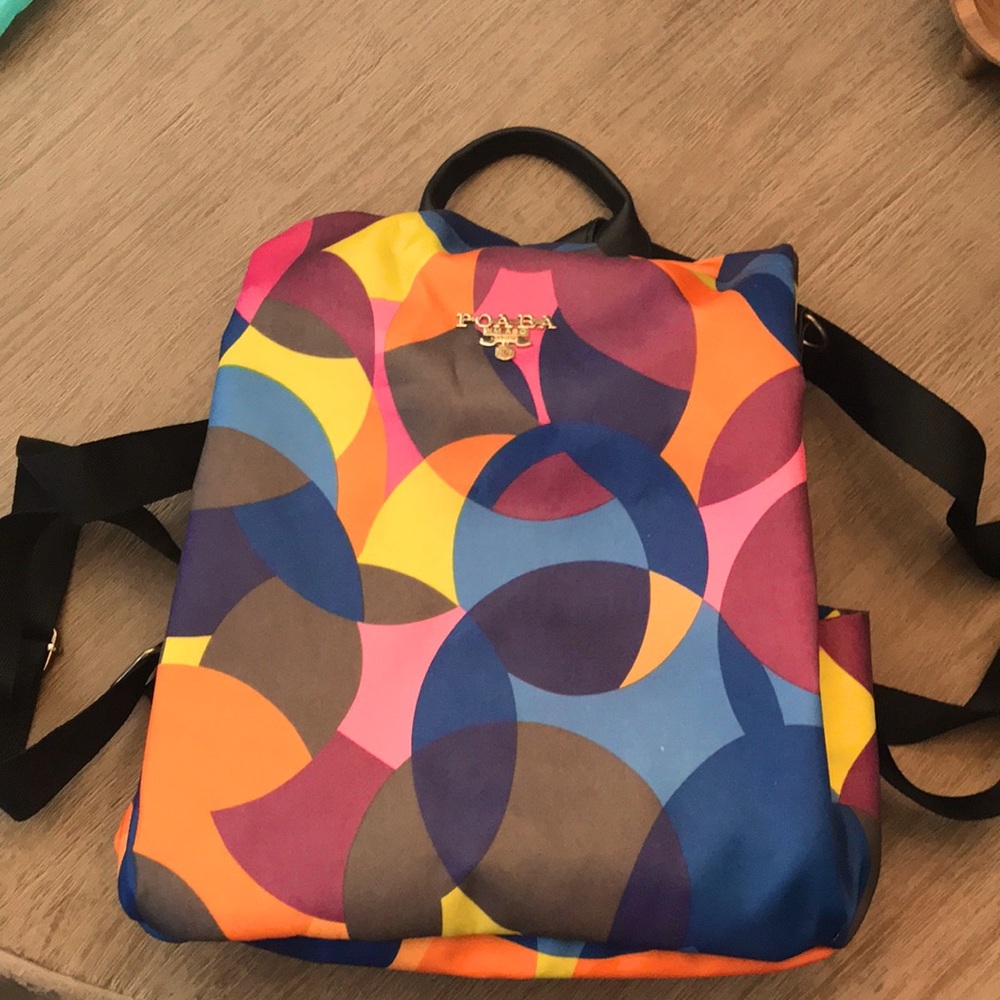 Multicolored backpack purse